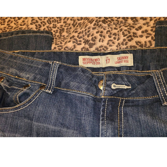 Mossimo Supply Skinny Jeans Womens Size 17 Blue Medium Wash Denim Low Rise (EE9) - Picture 2 of 6